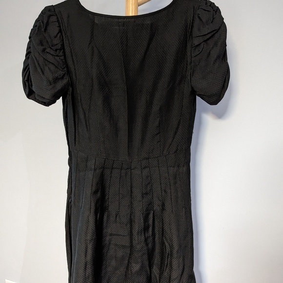 Urban Outfitters Kimchi Blue Silk Cotton Blend Fitted Dress | Black | Size 2 - Picture 2 of 5